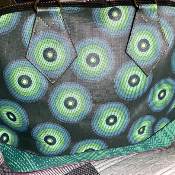 DESIGUAL COLORFUL VEGAN LEATHER LARGE ZIPPERED TOTE BAG/LAPTOP & WORK BAG - Picture 4 of 9